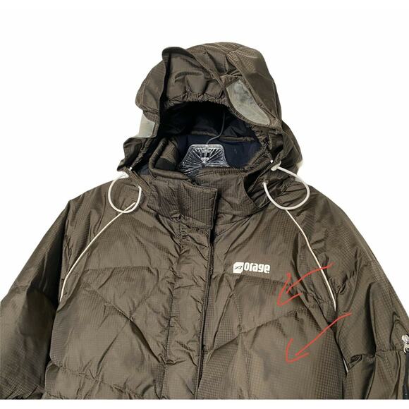 Orage Riders Edge Ski Snowboard Jacket olive Green Enhance Vision Hood Sz S - Picture 3 of 12